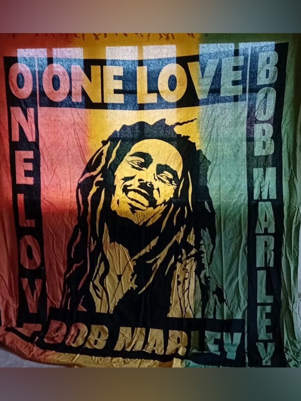 Vintage Bob Marley One Love Hippie Bobo Tapestry/Blanket Apt Dorm Decor